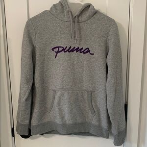 Puma Women's Gray Hoodie Sweatershirt